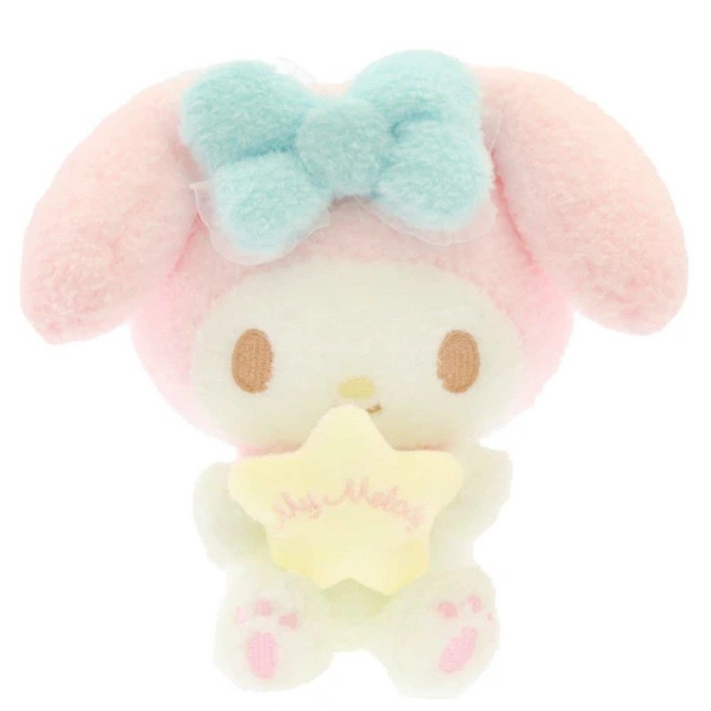 NWT Sanrio Glow in Dark My Melody Fluffy Pastel Plush Toy